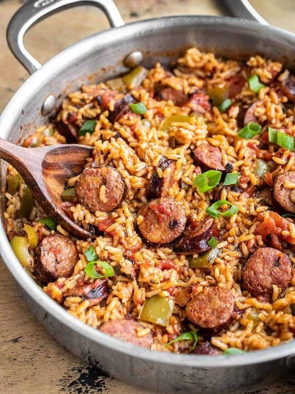 Spicy Rice and Sausage Skillet