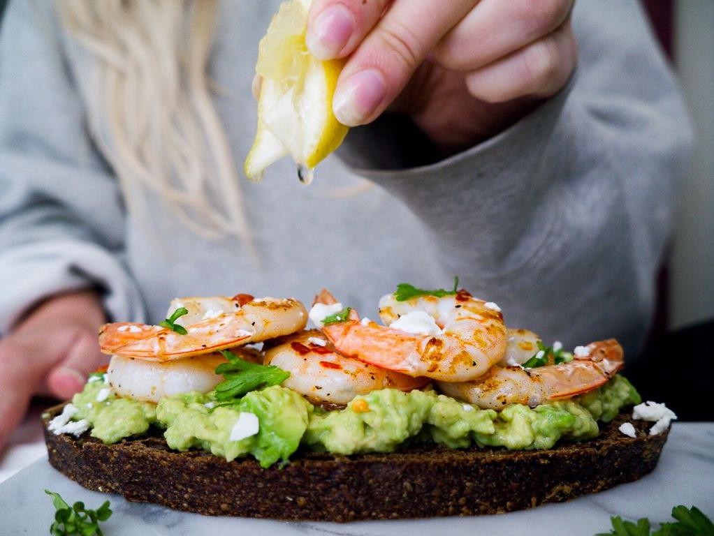 Spicy Shrimp and Avocado Toast