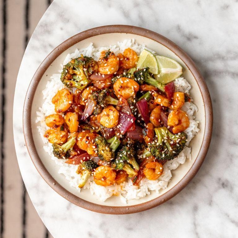 Spicy Shrimp and Broccoli Skillet