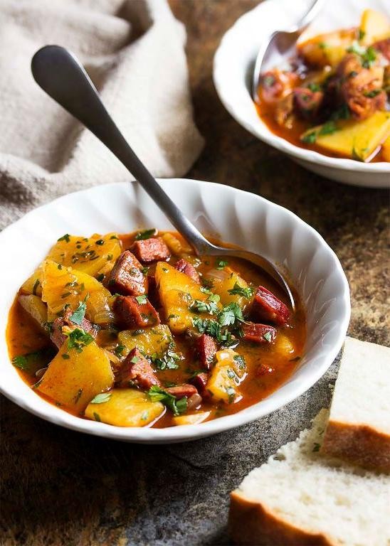 Spicy Swamp Soup with Chorizo and Potatoes