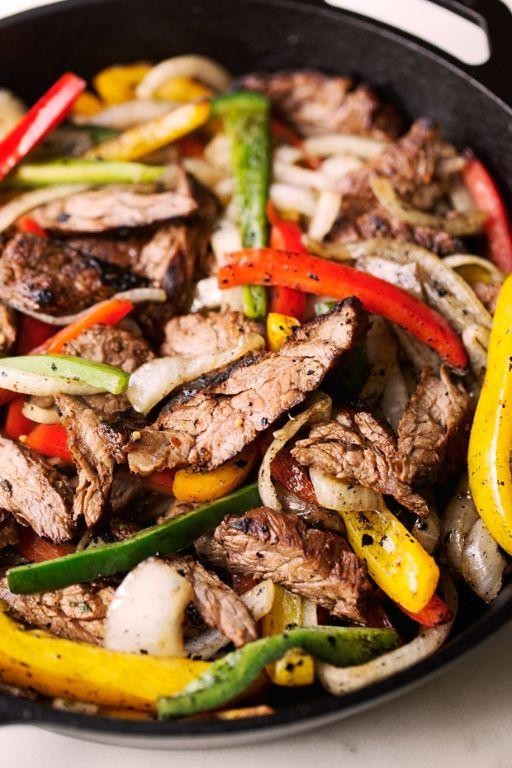 Spicy Thin Sirloin Steak Fajitas