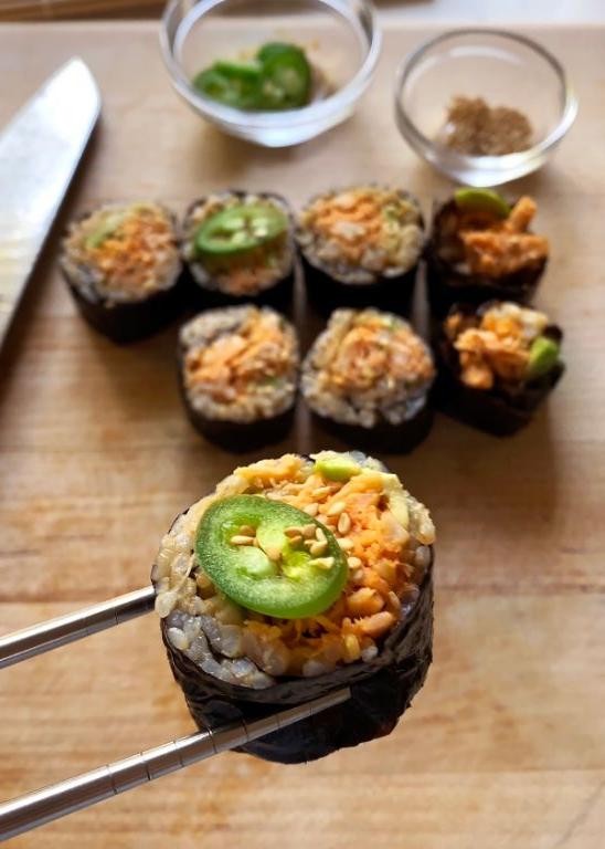 Spicy Tuna Roll with Jalapeno Slices