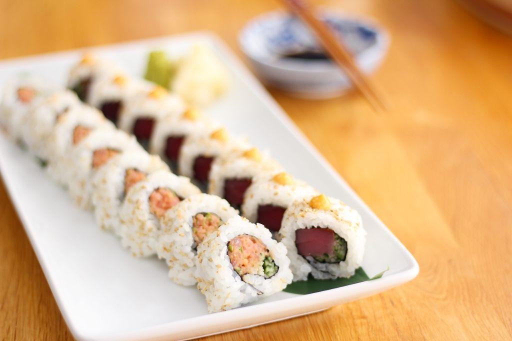 Spicy Tuna Roll with Sesame Seeds Coating