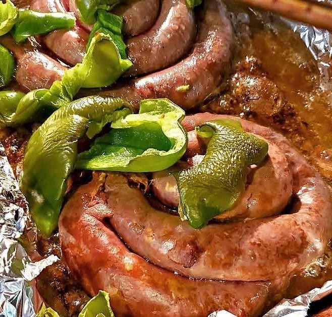 Spicy Venison Sausage and Peppers
