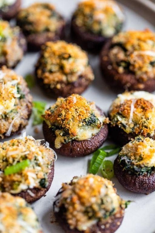 Spinach Dip Stuffed Mushrooms