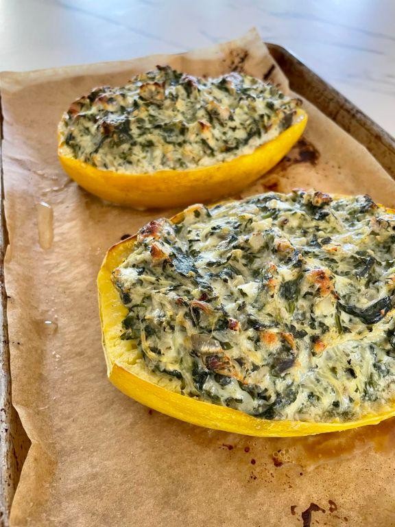 Spinach and Artichoke Boat Dip