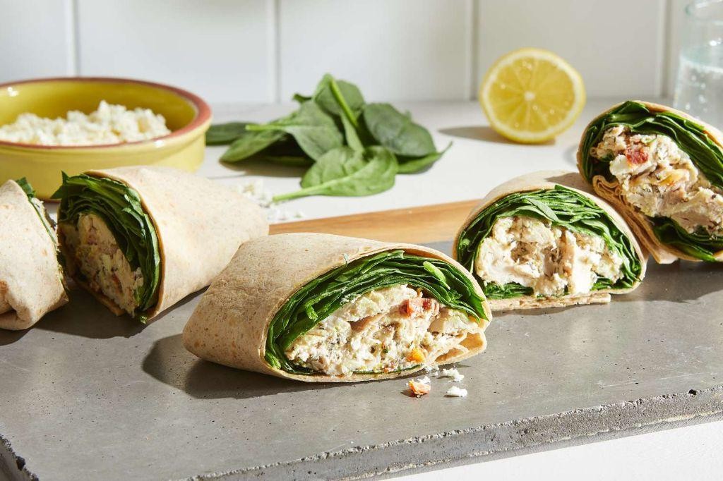 Spinach and Feta Chicken Wrap