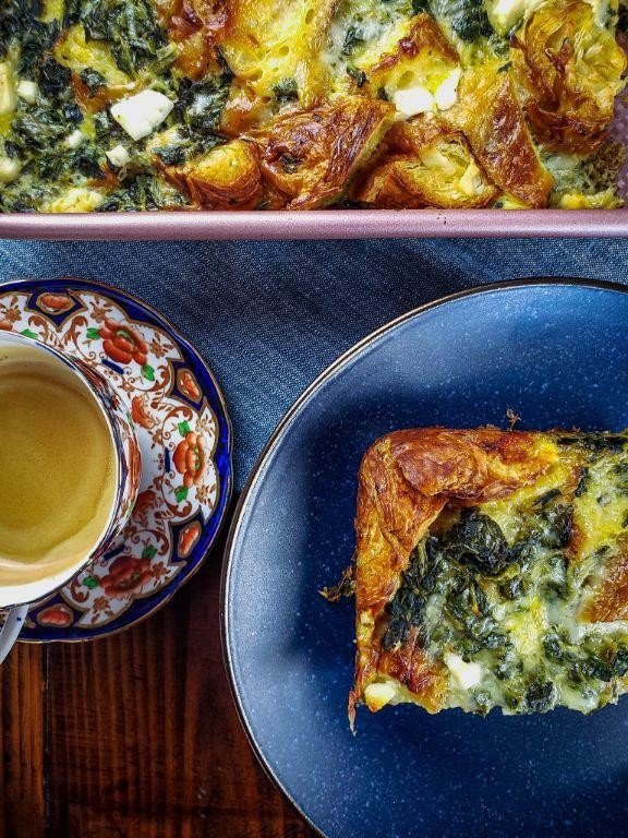 Spinach and Feta Croissant Bake