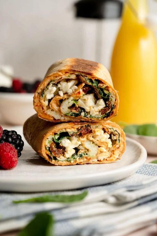Spinach and Feta Whole Wheat Wrap