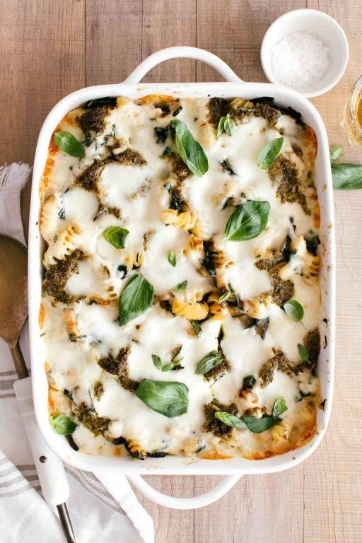 Spinach and Zucchini Casserole with Mozzarella