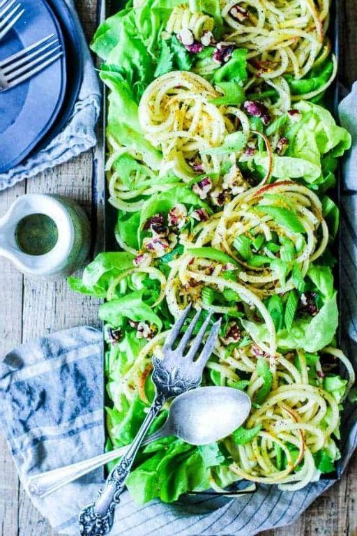 Spiralized Apple and Walnut Salad