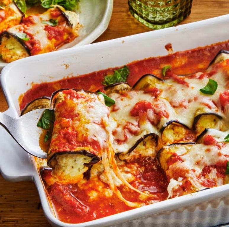 Spiralized Eggplant with Marinara Sauce