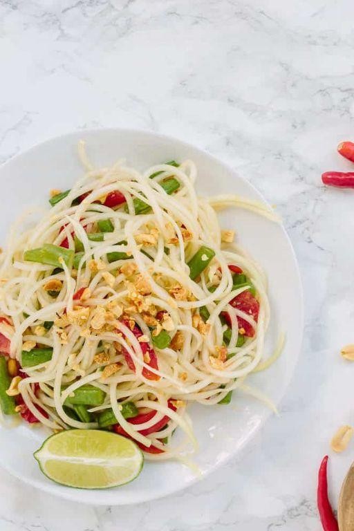 Spiralized Green Papaya Salad