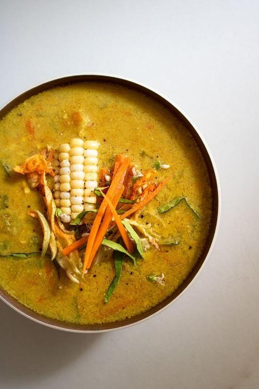 Squash Blossom and Corn Soup
