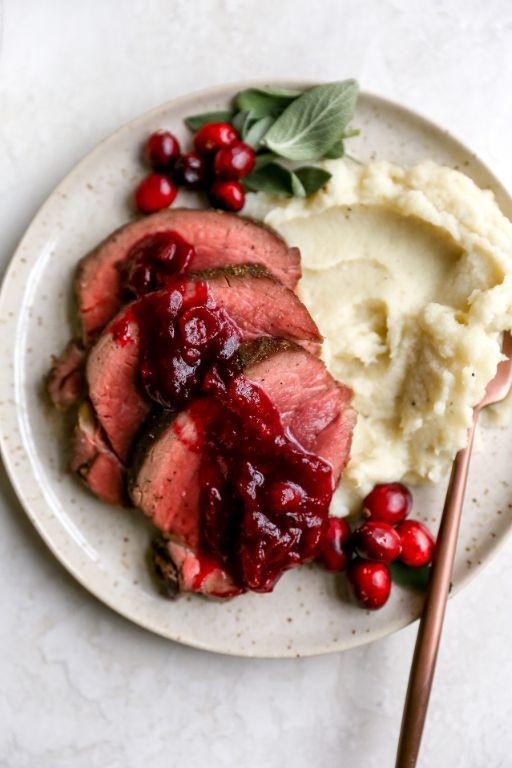 Standing Rib Roast with Cranberry Sauce
