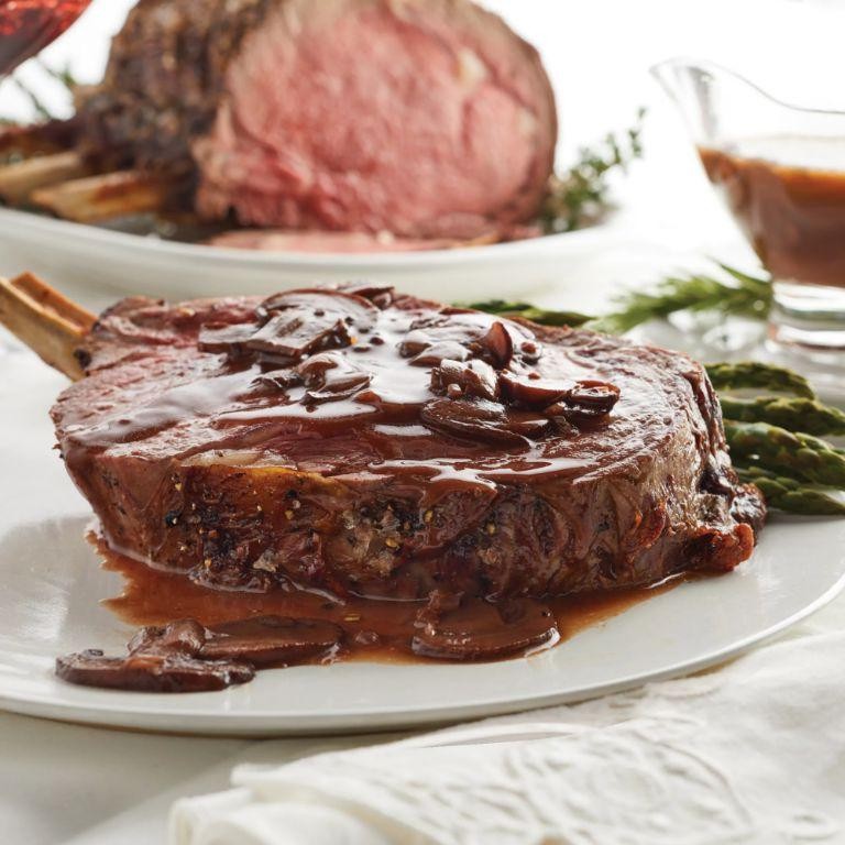 Standing Rib Roast with Mushroom Sauce