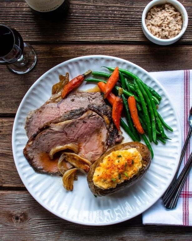 Standing Rib Roast with Roasted Vegetables