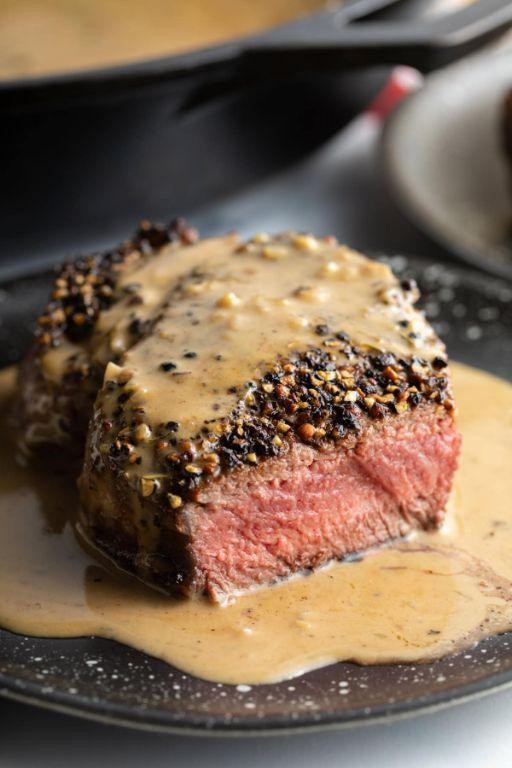 Steak Au Poivre with Cognac Sauce