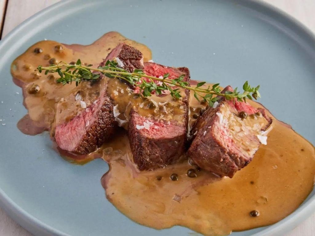 Steak Au Poivre with Green Peppercorns