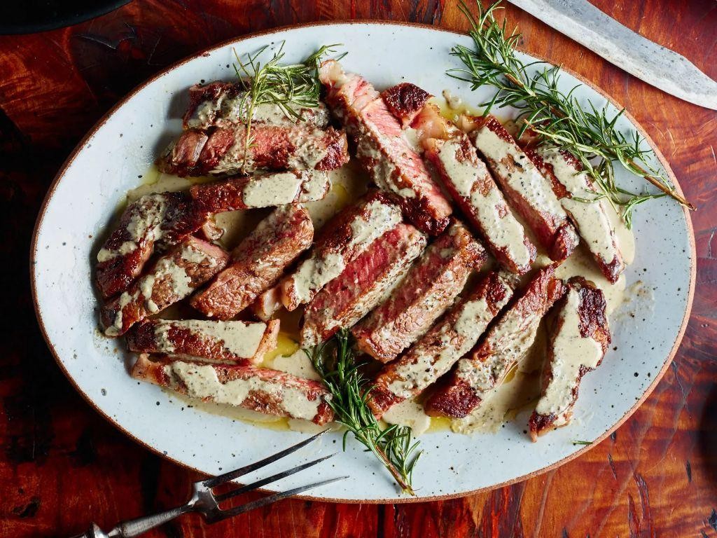 Steak Au Poivre with a Hint of Rosemary