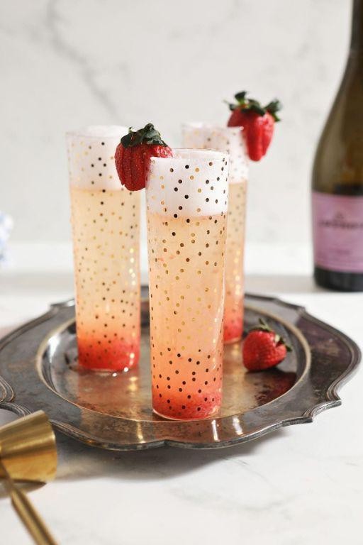 Strawberry Champagne Cocktail