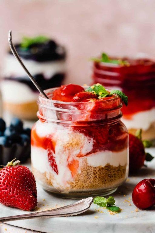 Strawberry Cheesecake in a Jar