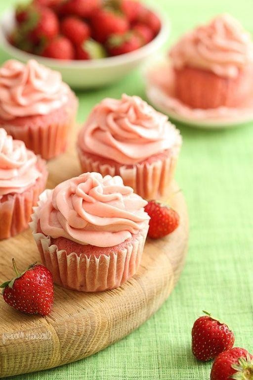 Strawberry Ciroc Cupcakes with Cream Cheese Frosting