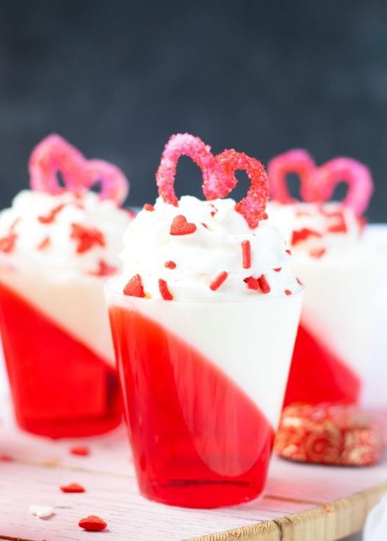 Strawberry Cream Jello Shots