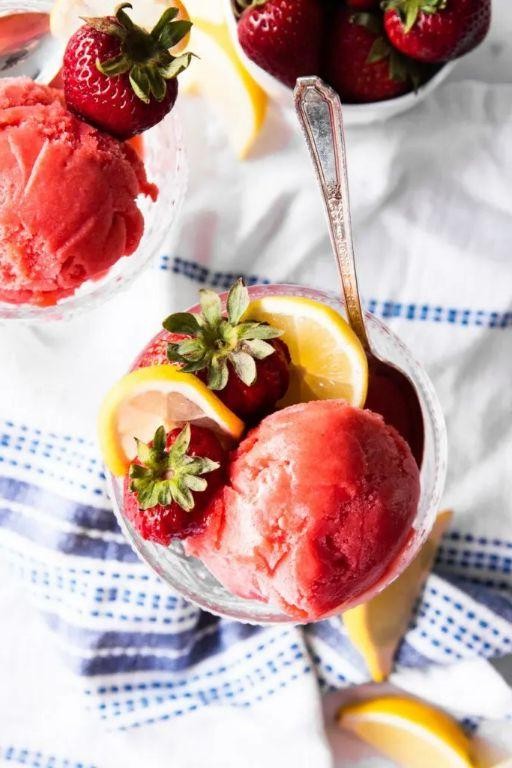 Strawberry Lemonade Sorbet