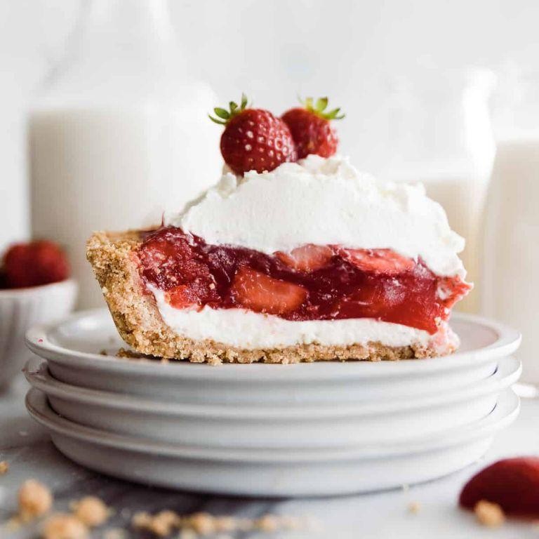 Strawberry Pie with Whipped Cream