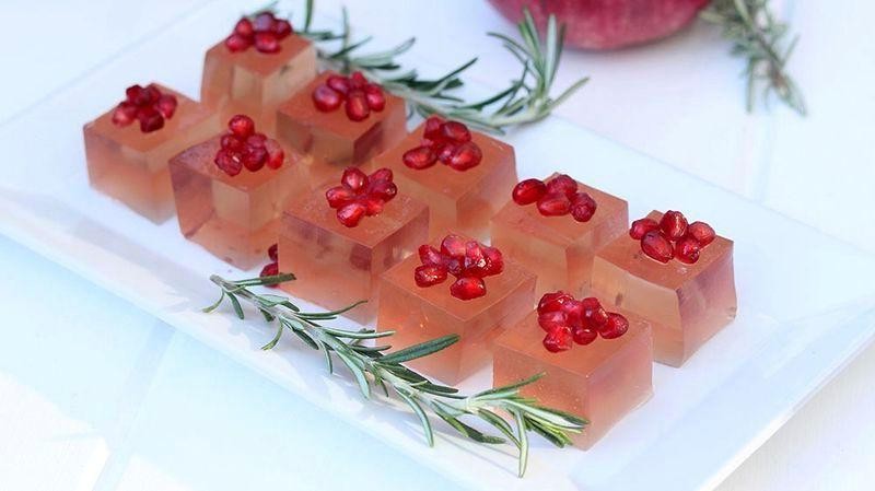 Strawberry Pomegranate Jello Shots