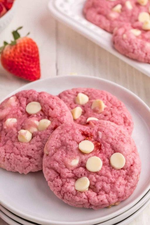 Strawberry White Chocolate Chip Cookies