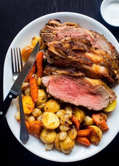 Strip Loin Steak with Roasted Vegetables