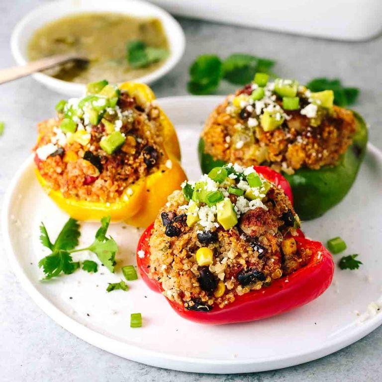 Stuffed Bell Peppers with Ground Turkey and Quinoa
