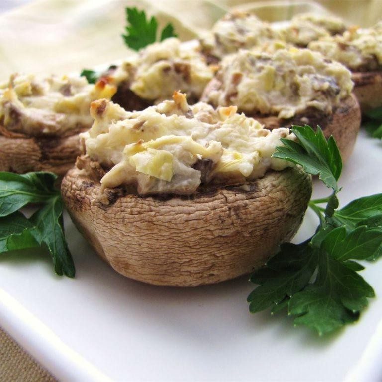 Stuffed Mushrooms with Marinated Artichoke Hearts