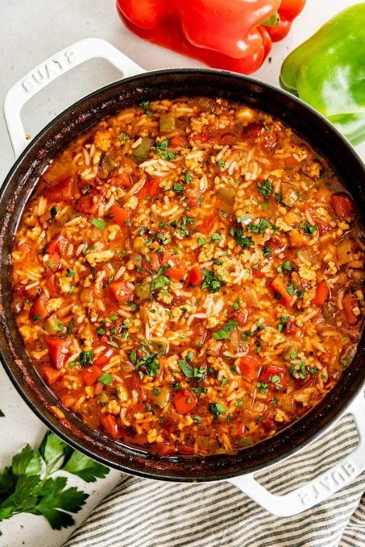 Stuffed Pepper Soup with Ground Chicken