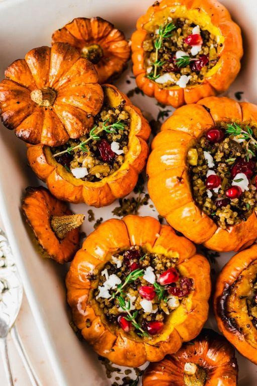 Stuffed Whole Pumpkin with Quinoa and Vegetables