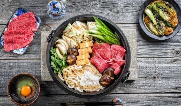 Sukiyaki (Japanese Hot Pot with Thinly Sliced Beef)