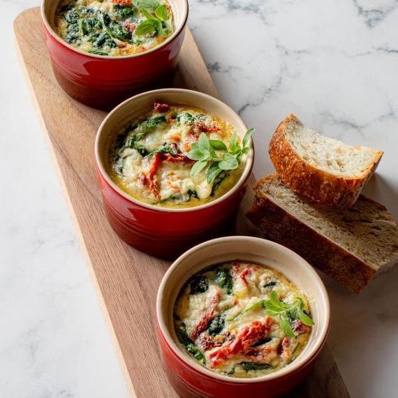 Sun-Dried Tomato and Basil Egg Souffle