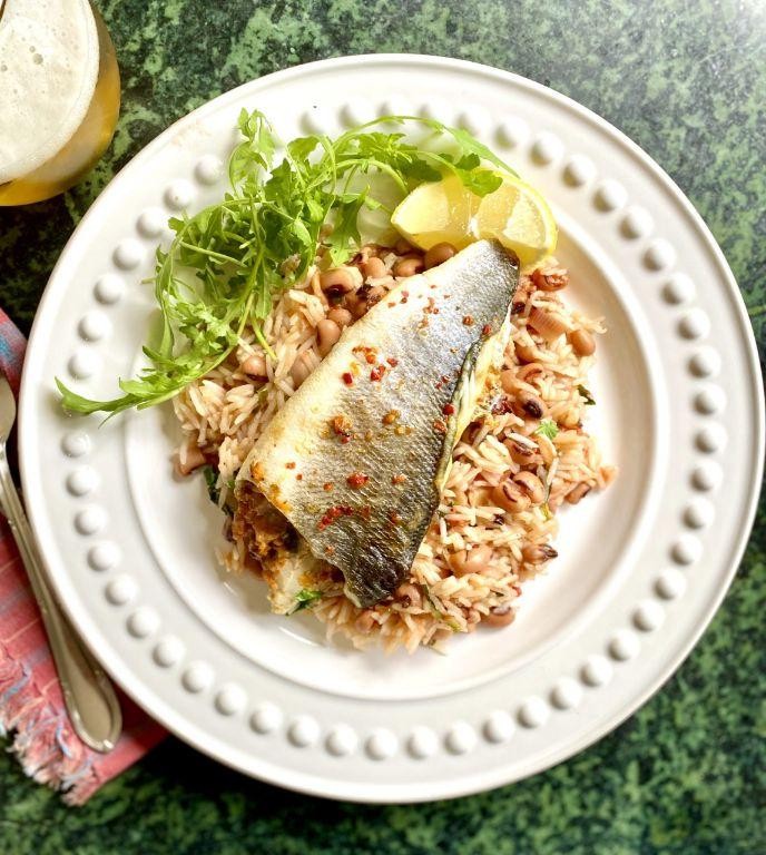 Sun-Dried Tomato and Basil Stuffed Sea Bass