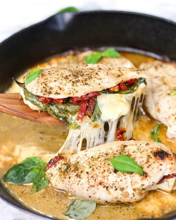 Sun-Dried Tomato and Mozzarella Stuffed Chicken Breast