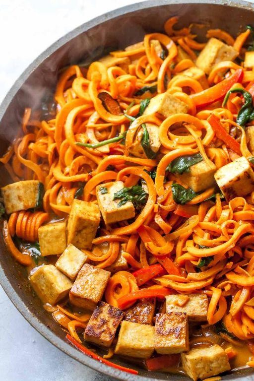 Sweet Potato Noodles with Coconut Curry