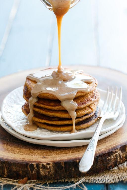 Sweet Potato Pancakes with Cinnamon Cream