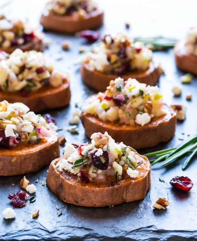 Sweet Potato Rounds with Goat Cheese