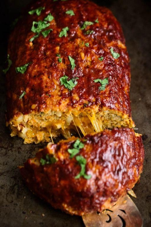 Sweet Potato and Goat Cheese Stuffed Meatloaf