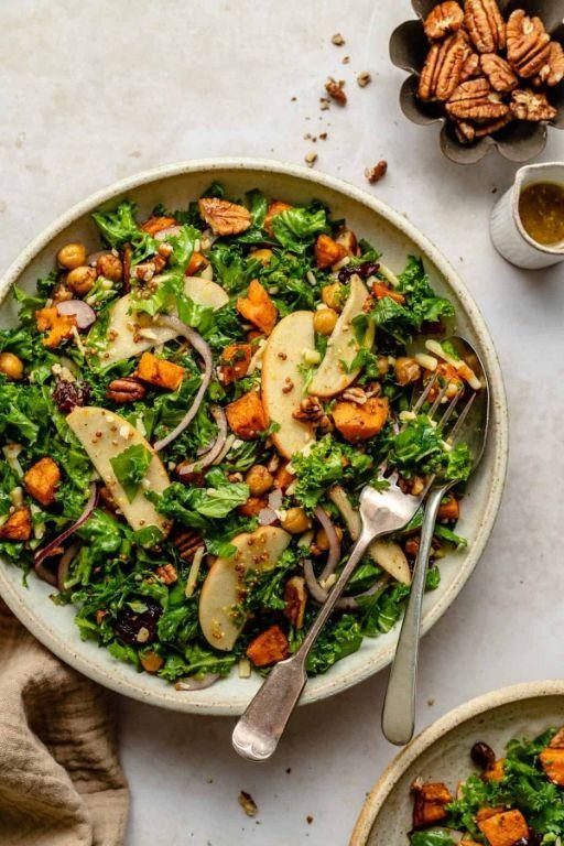 Sweet Potato and Kale Salad with Maple Dressing