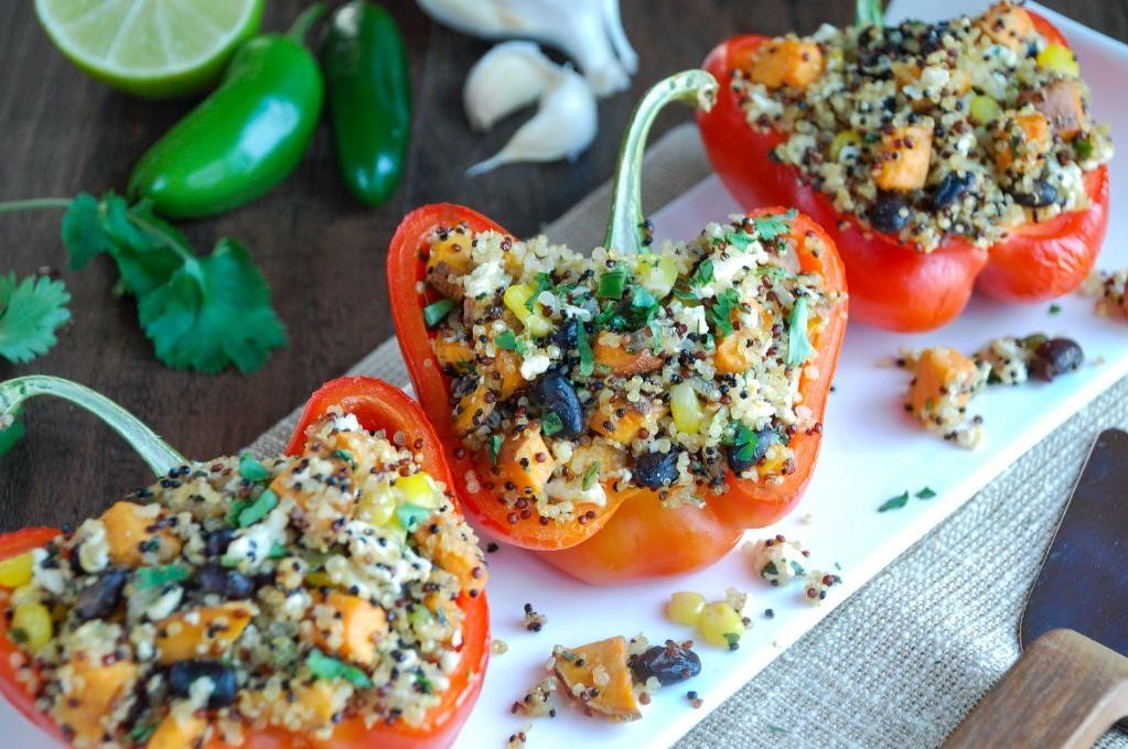Sweet Potato and Quinoa Stuffed Peppers