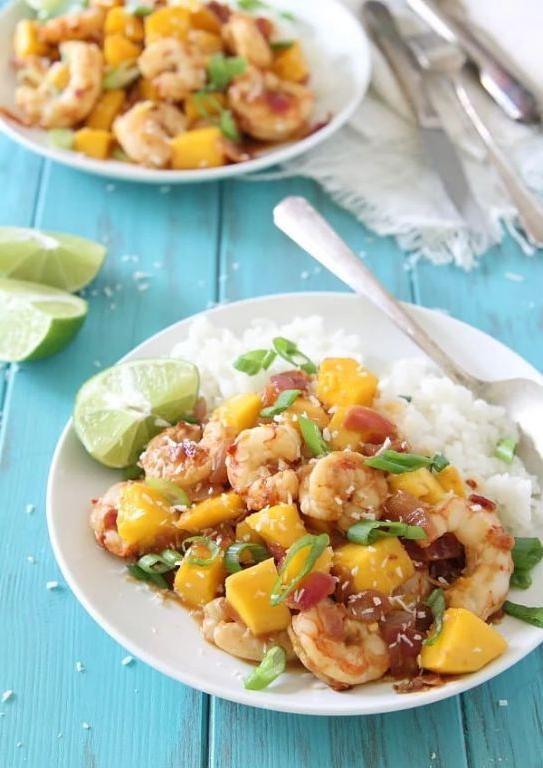 Sweet and Spicy Mango Stuffed Shrimp