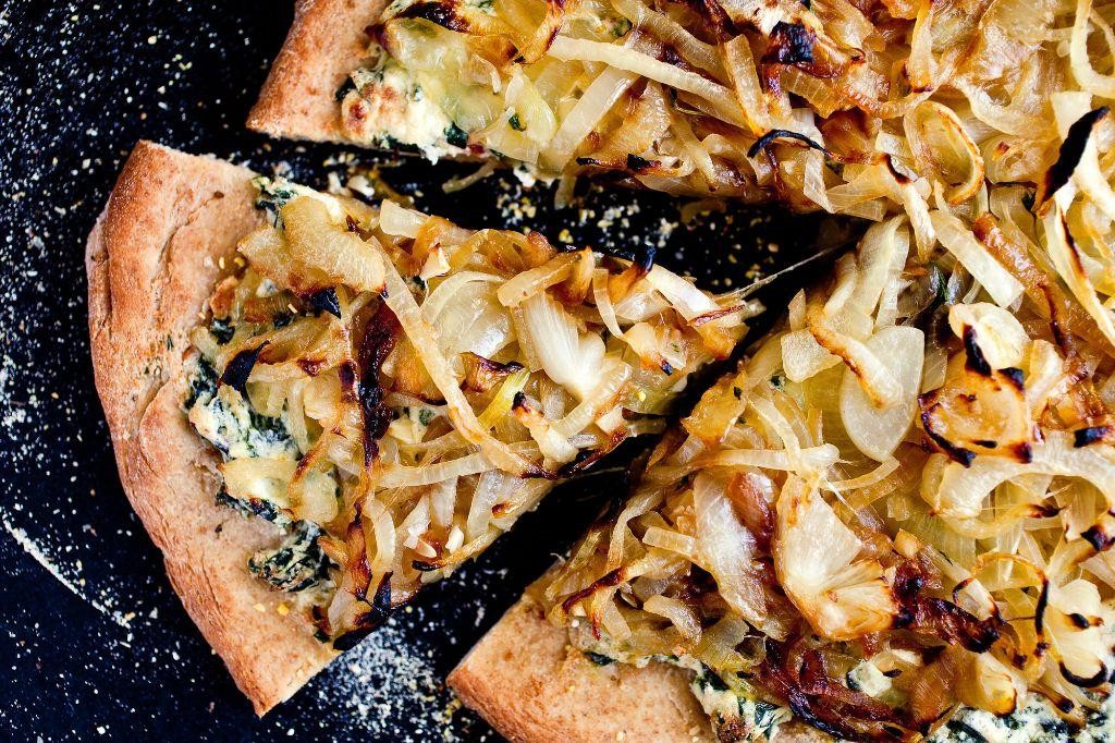 Swiss Cheese and Caramelized Onion Pizza