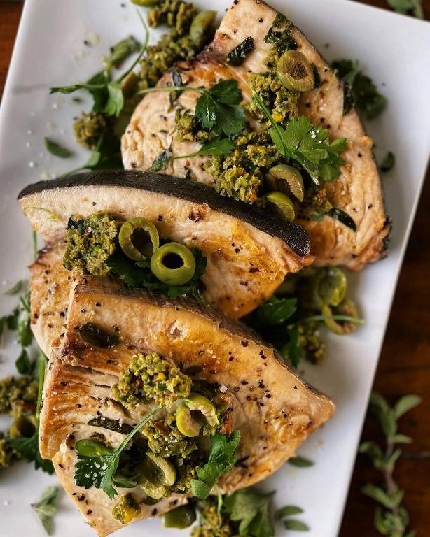 Swordfish Steaks with Olive Tapenade